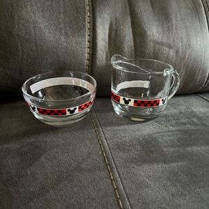 Vintage Anchor Hocking Disney creamer and sugar bowl set